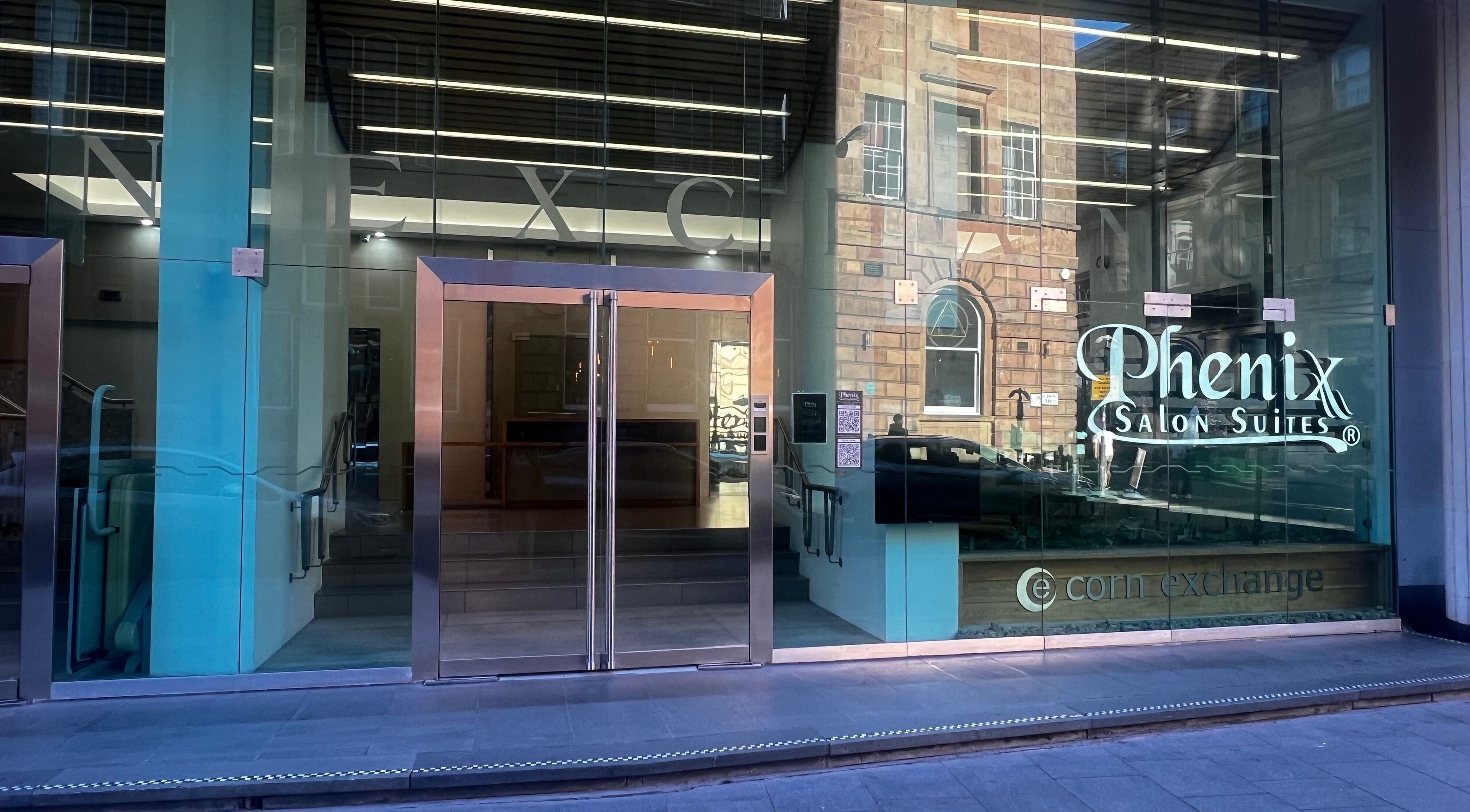 Modern glass facade of Aesthetic by Sara Alves, Liverpool, England, GB.