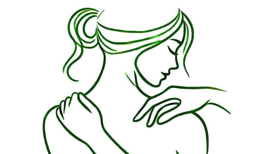 Artistic outline of a woman receiving massage at TruAura Mobile Massage, Cardiff, Wales, GB.