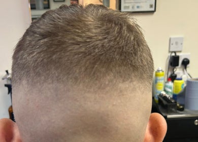 Fresh fade haircut at Eden At Jacks Barbers, Clipstone, England, GB showcasing expert barber skills.