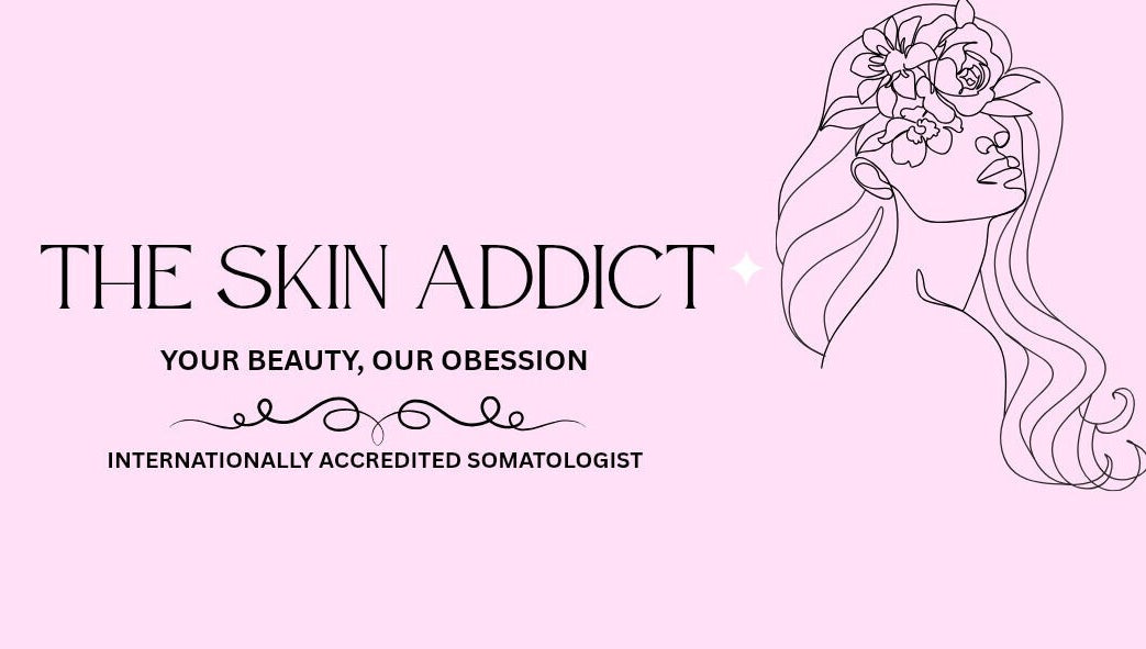 Logo of The.Skin.Addict in Newcastle, Kwazulu-natal, ZA with elegant floral line art.