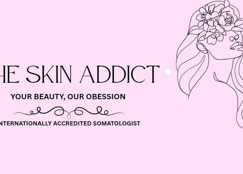 Logo of The.Skin.Addict in Newcastle, Kwazulu-natal, ZA with elegant floral line art.