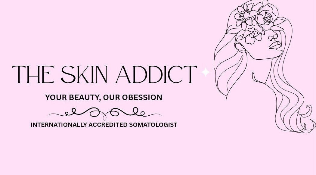 Logo of The.Skin.Addict in Newcastle, Kwazulu-natal, ZA with elegant floral line art.