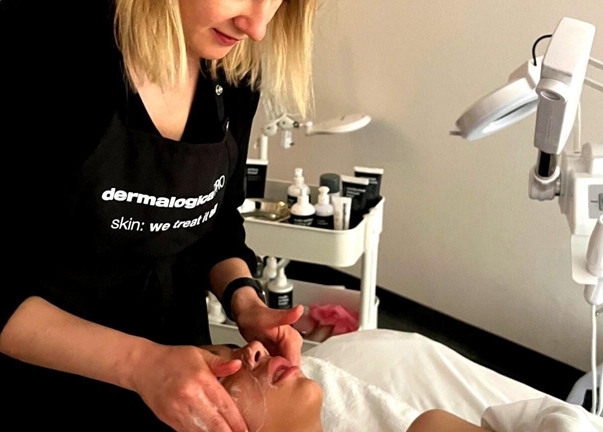 Facial treatment at Lash & Glow by Oana, Newport Beach, California, US, showcasing professional skincare.