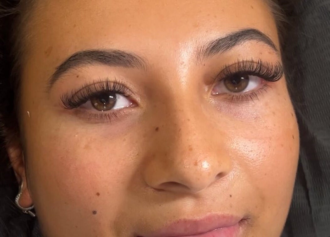 Close-up of eyelash extensions at Butterfly Effect, Manchester, England, GB, showcasing stunning transformation.