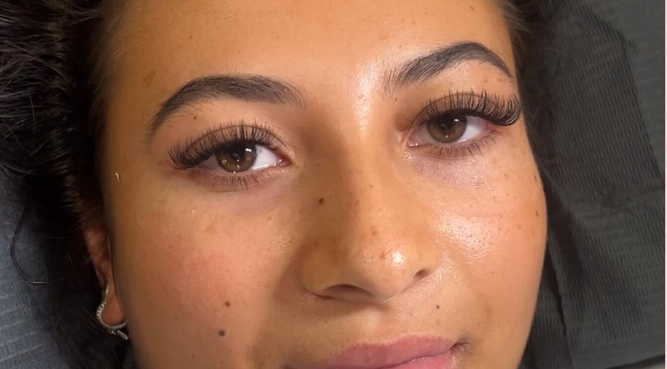 Close-up of eyelash extensions at Butterfly Effect, Manchester, England, GB, showcasing stunning transformation.