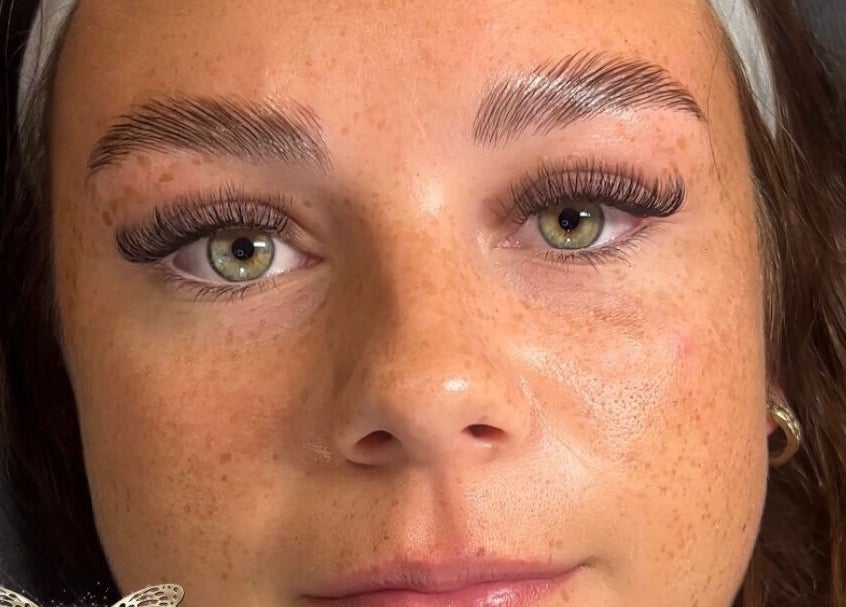 Close-up of lash extensions at Butterfly Effect, Manchester, England, GB.