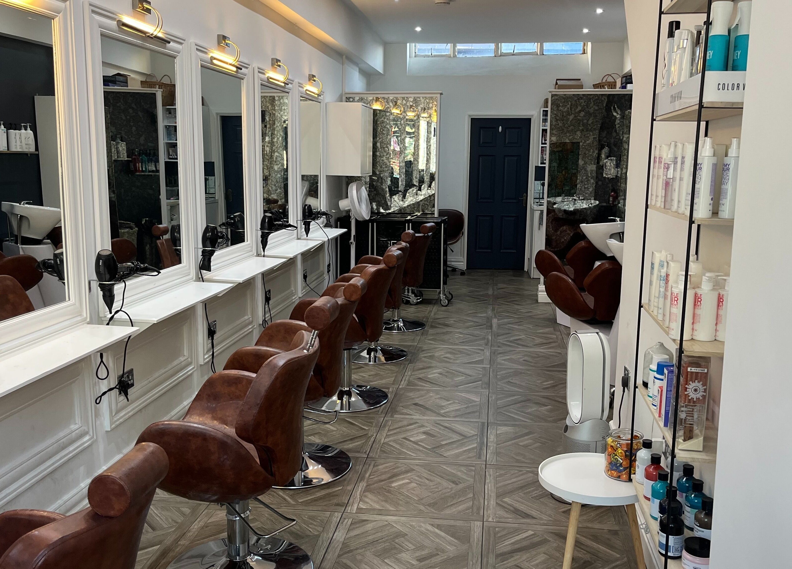 Stylish salon chairs and mirrors at No.72 The Gallery, Dublin, County Dublin, IE.