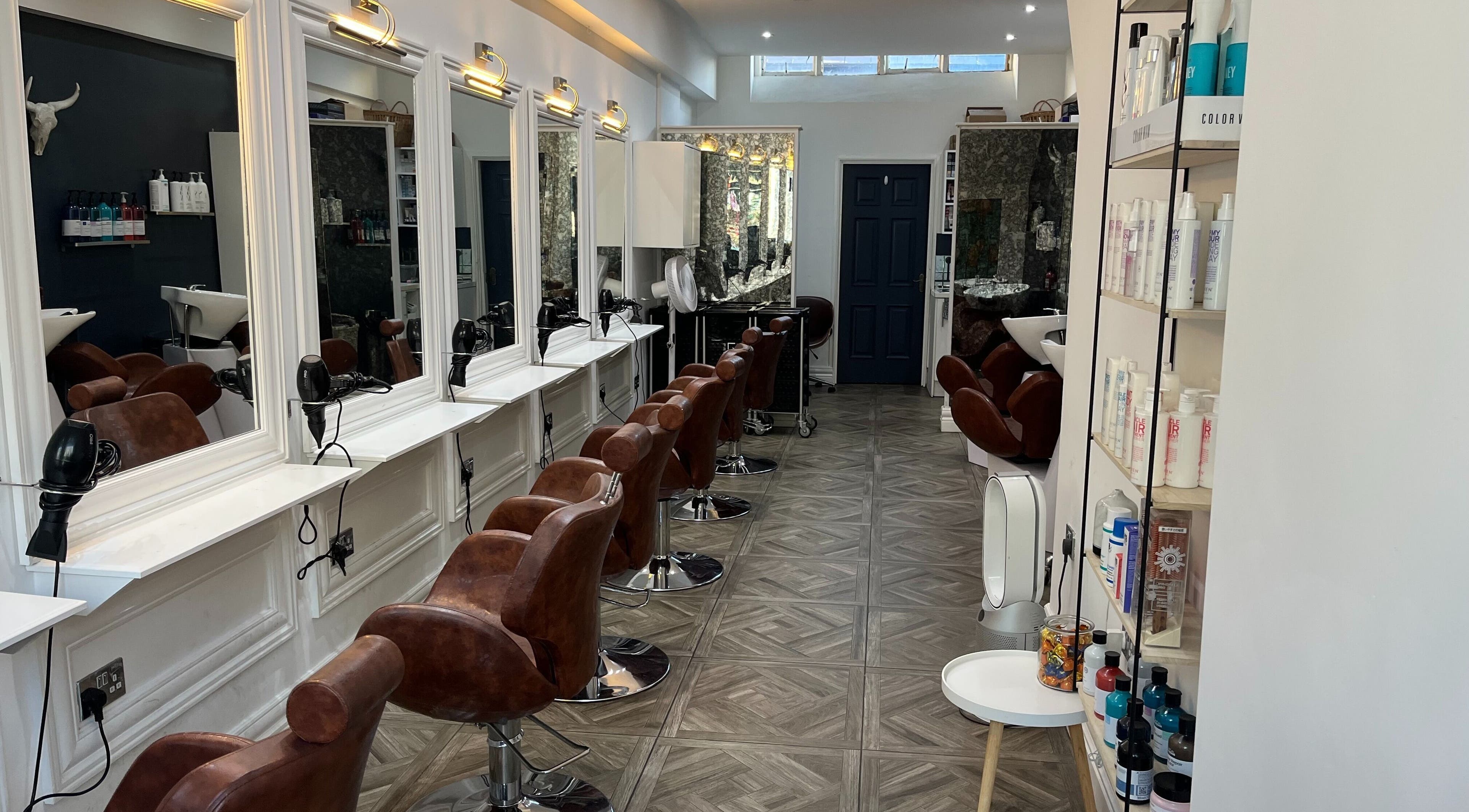Stylish salon chairs and mirrors at No.72 The Gallery, Dublin, County Dublin, IE.