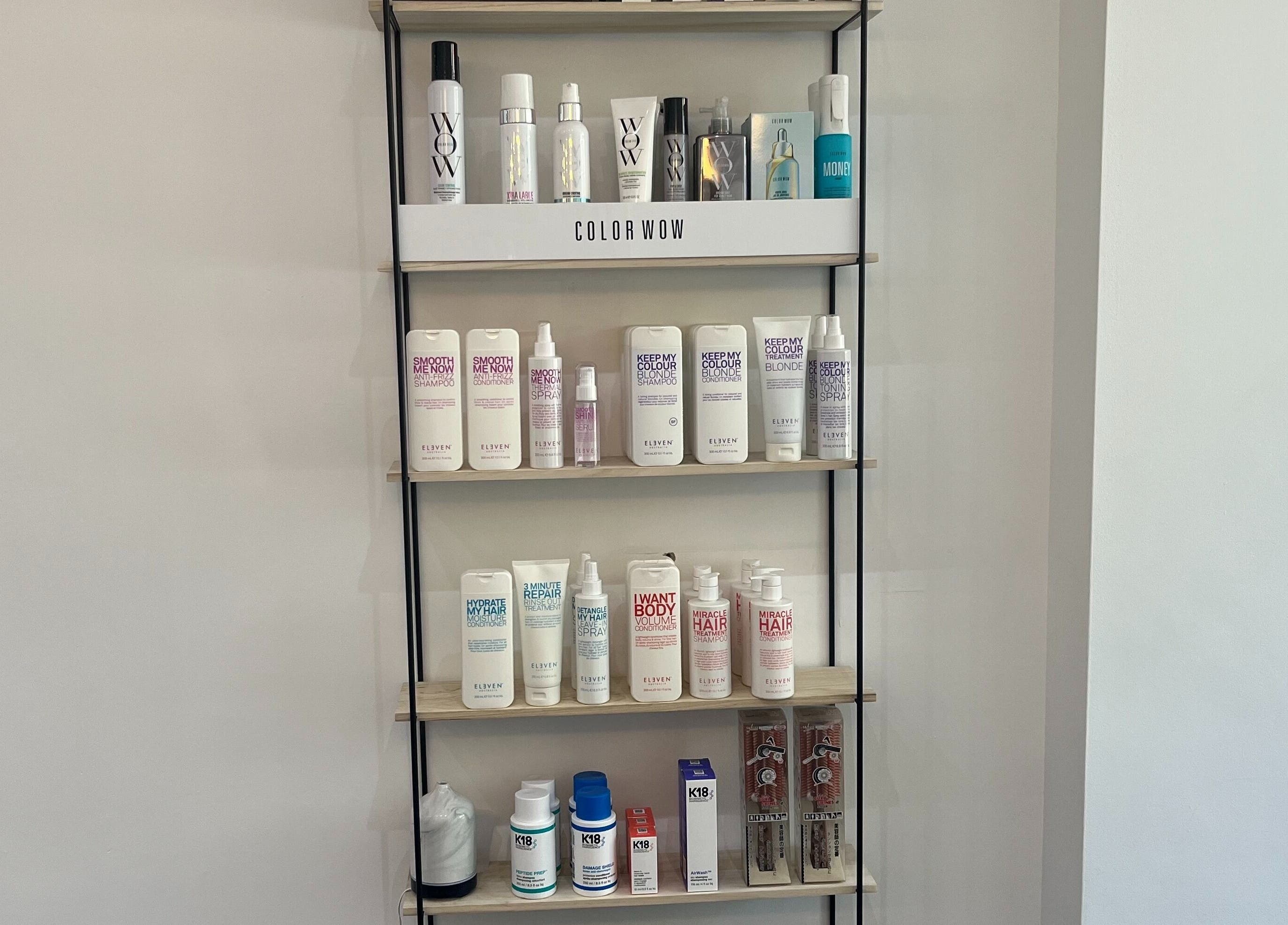 Beauty products displayed on a shelf at No.72 The Gallery, Dublin, County Dublin, IE.