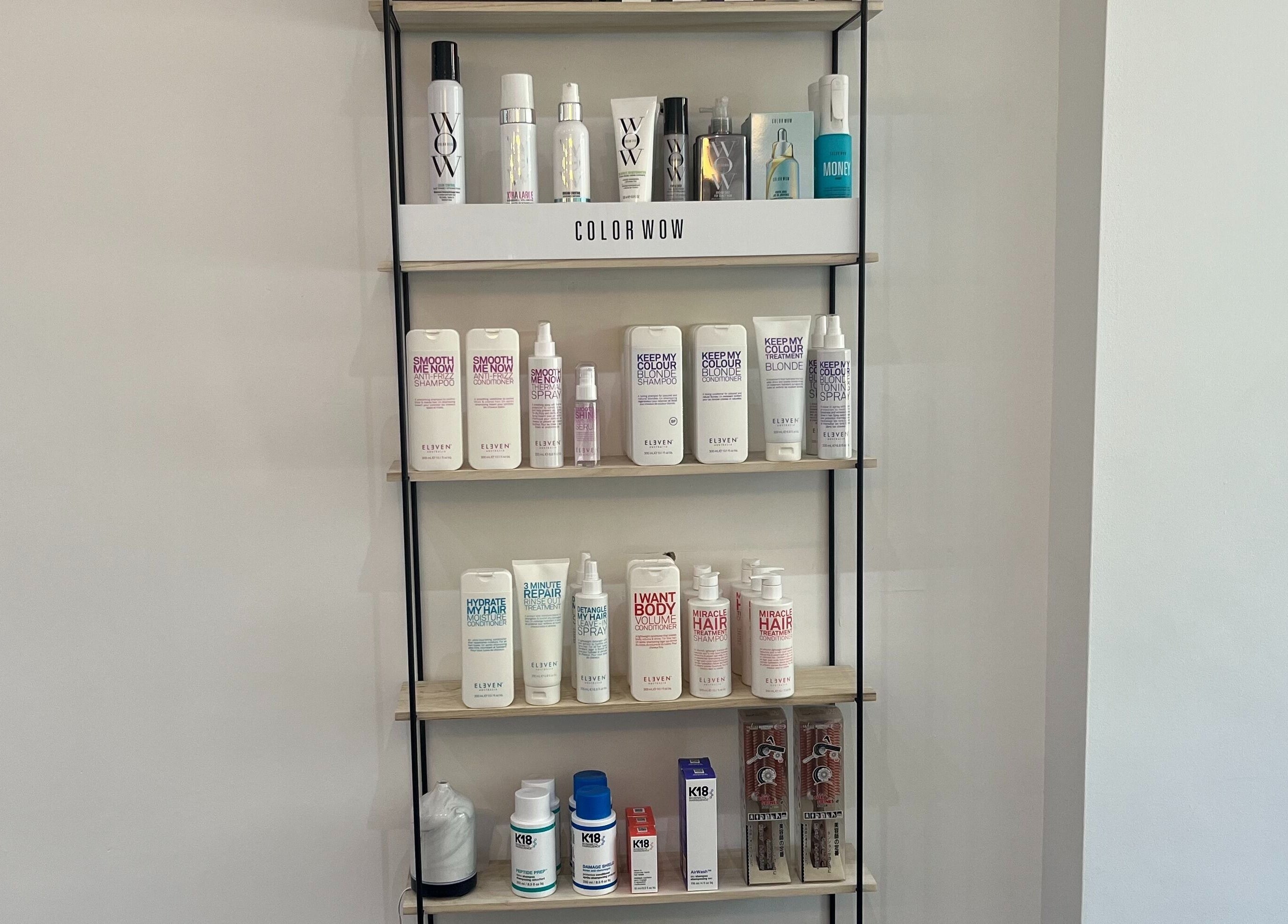 Beauty products displayed on a shelf at No.72 The Gallery, Dublin, County Dublin, IE.