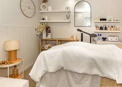Relaxing treatment room at SHÈ - Skin House Eudlo, Eudlo, Queensland, AU with elegant decor and soothing atmosphere.
