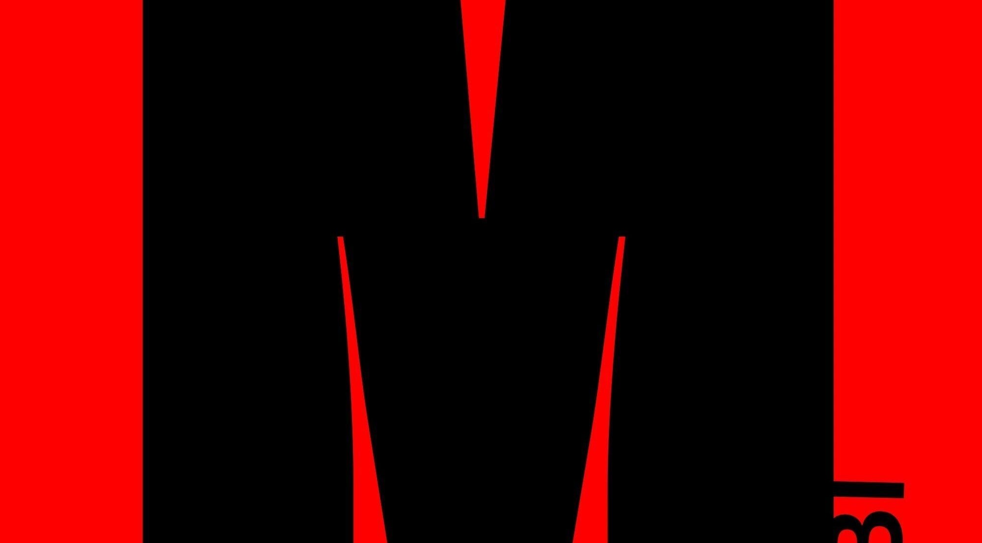 Abstract red and black geometric design at MUSUBI Lab, Amsterdam, Noord-Holland, NL.