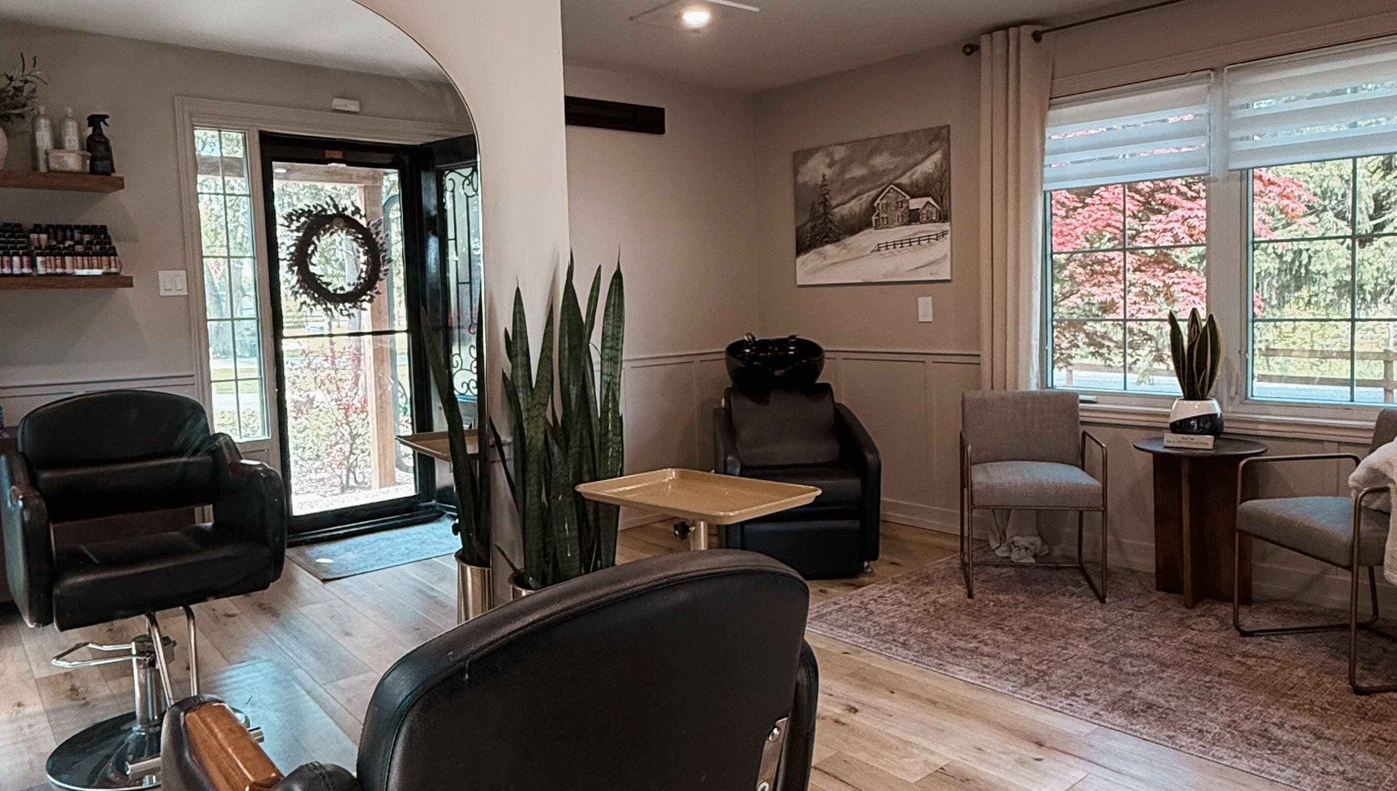 Inviting interior of Rhythm & Roots in Ayr, Ontario, CA showcasing stylish chairs and decor.