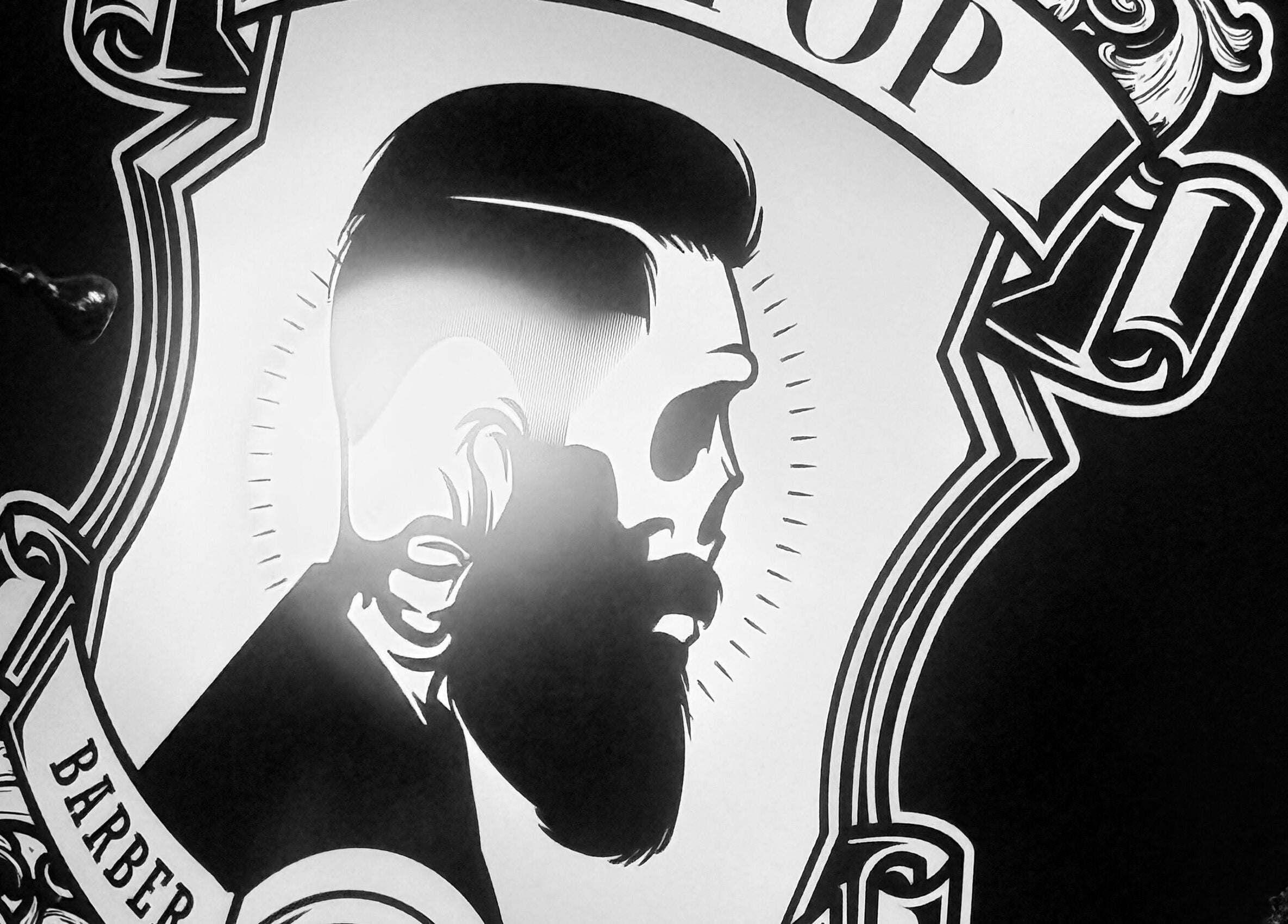 Oldpop boutique barbershop logo in Bayswater, Western Australia, AU, featuring a bearded skull design.