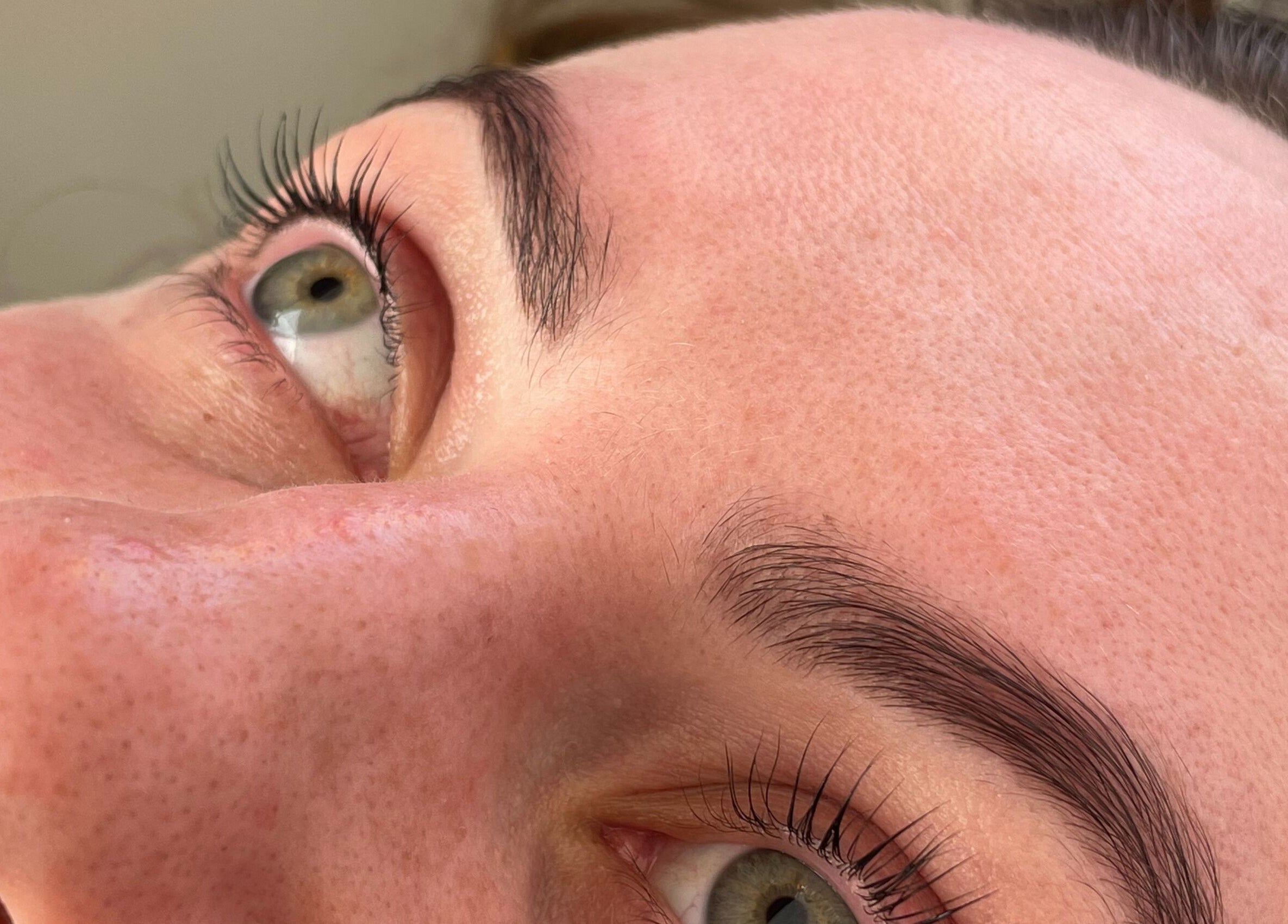 Close-up of lashes enhanced at Possession Beauty, Thirroul, New South Wales, AU for a natural look.
