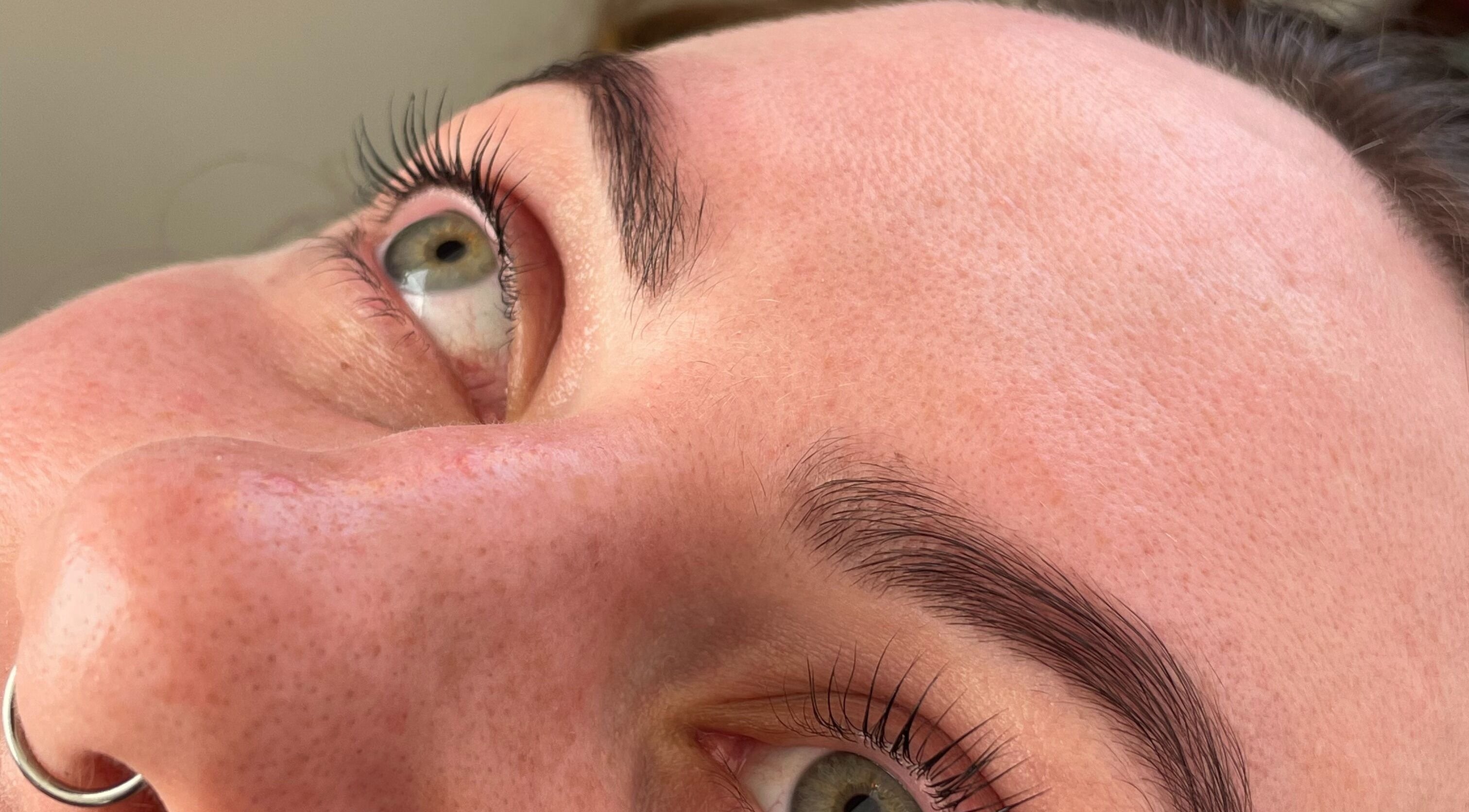 Close-up of lashes enhanced at Possession Beauty, Thirroul, New South Wales, AU for a natural look.