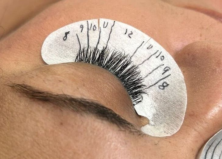 Detailed eyelash extension application at Jane Doe Beauty, Pretoria, Gauteng, ZA.