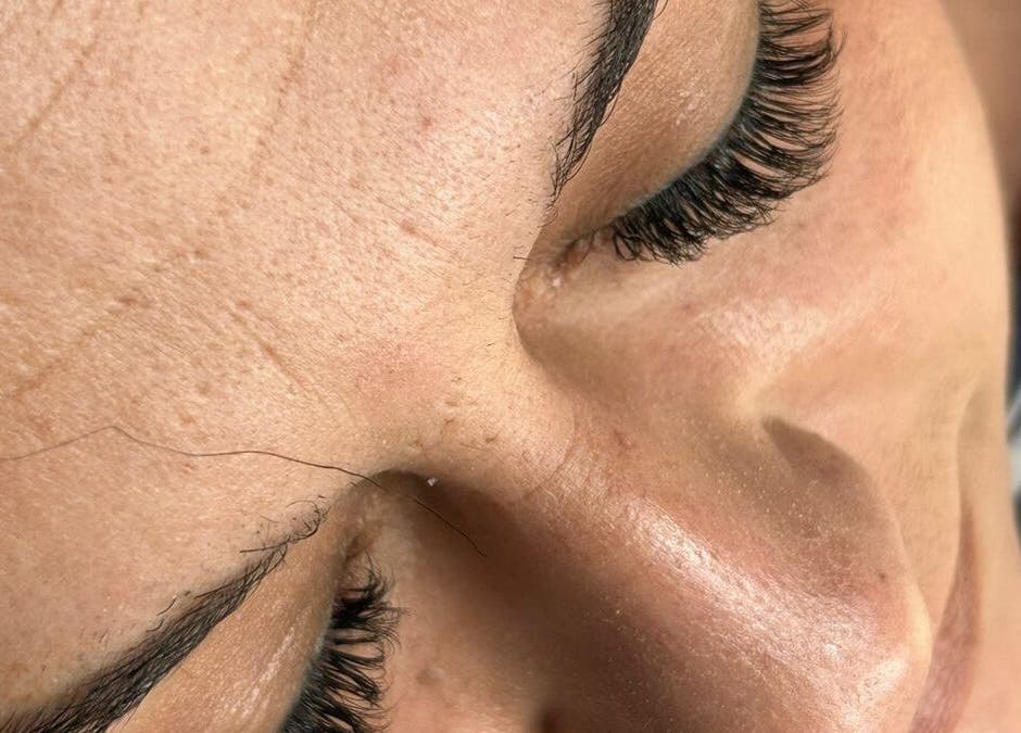 Close-up of elegant eyelash extensions at Jane Doe Beauty, Pretoria, Gauteng, ZA.