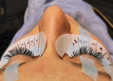 Close-up of a lash extension application at Jane Doe Beauty, Pretoria, Gauteng, ZA showcasing precision and care.