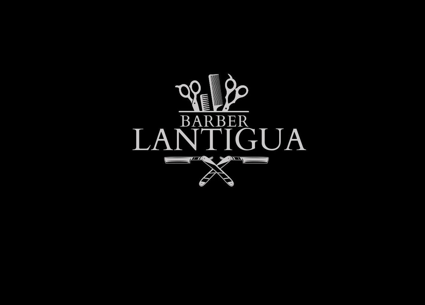 Logotipo elegante de BARBER LANTIGUA en Quilicura, Región Metropolitana, CL, destacando herramientas de barbería.