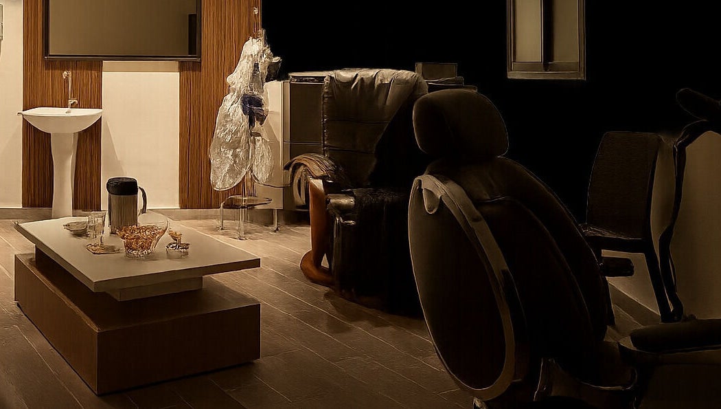 غرفة انتظار أنيقة في Private cut by abu Yousef, مادبا, JO توفر الراحة للعملاء.