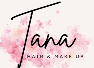 Tana Hair & Make Up logo with pink floral design, Melbourne, Victoria, AU.
