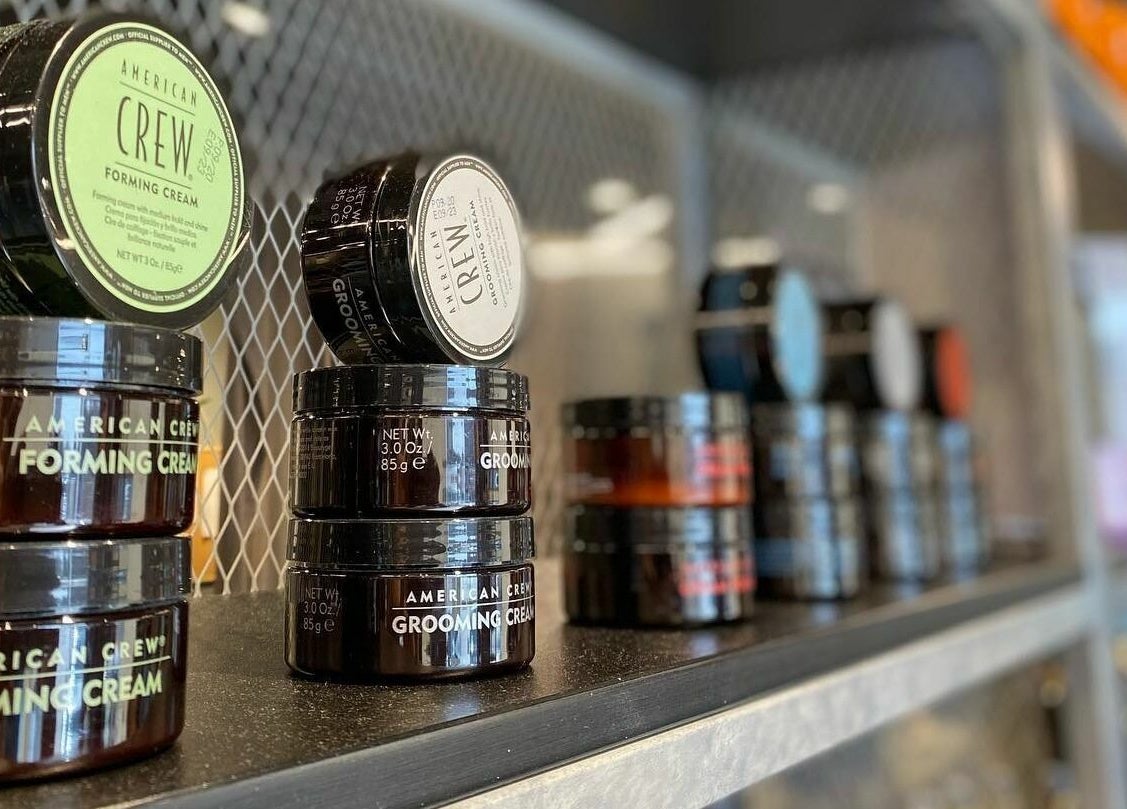 American Crew products lined at Al Khobar 30 Degrees Barbershop | Olaya Branch, Al Khobar, Eastern Province, SA.