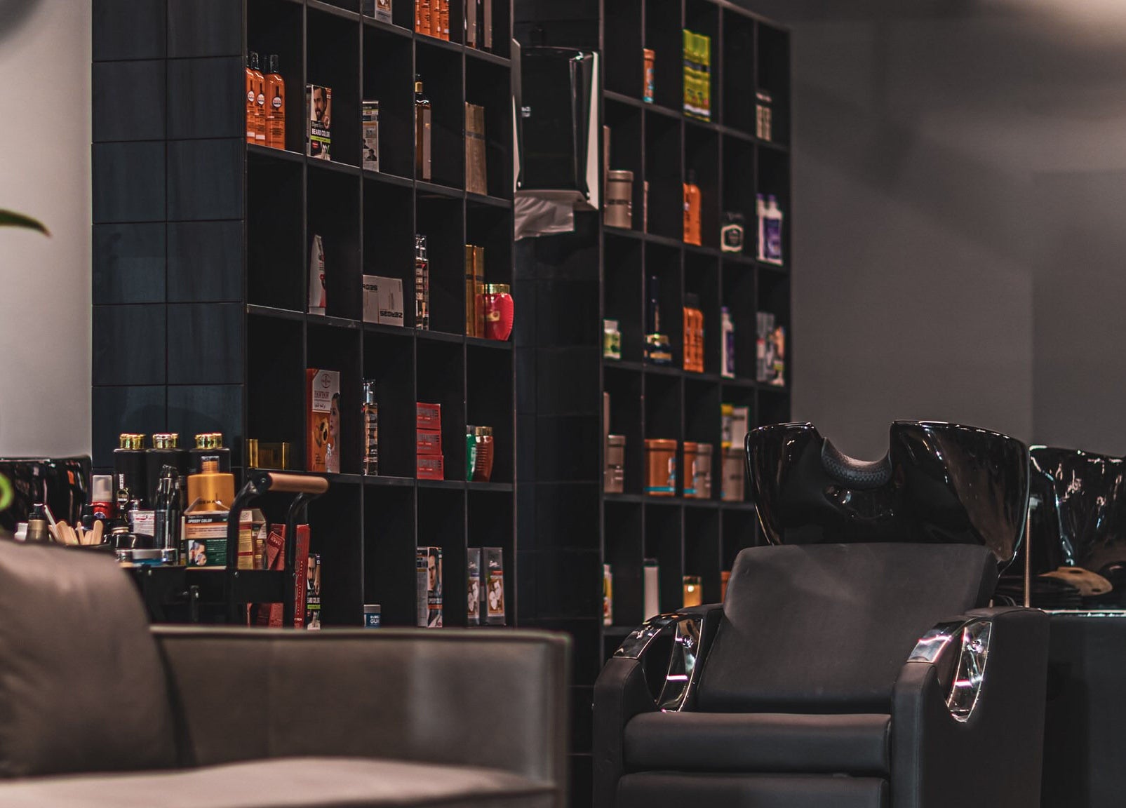 Elegant salon interior with hairwashing station at 30 Degrees Clock Tower, Makkah, Makkah Province, SA.