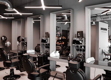 Modern salon interior at AL Falah 30 Degrees, Riyadh, Riyadh Province, SA, featuring stylish hair stations.