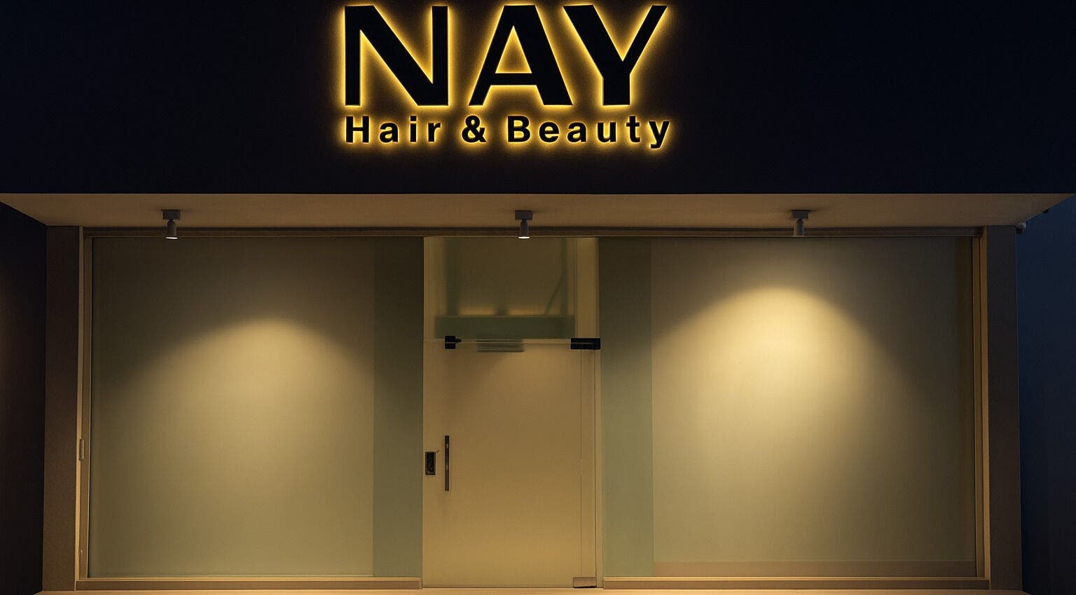 Entrance of NAY SALON in Riyadh, Riyadh Province, SA showcasing modern and elegant design.