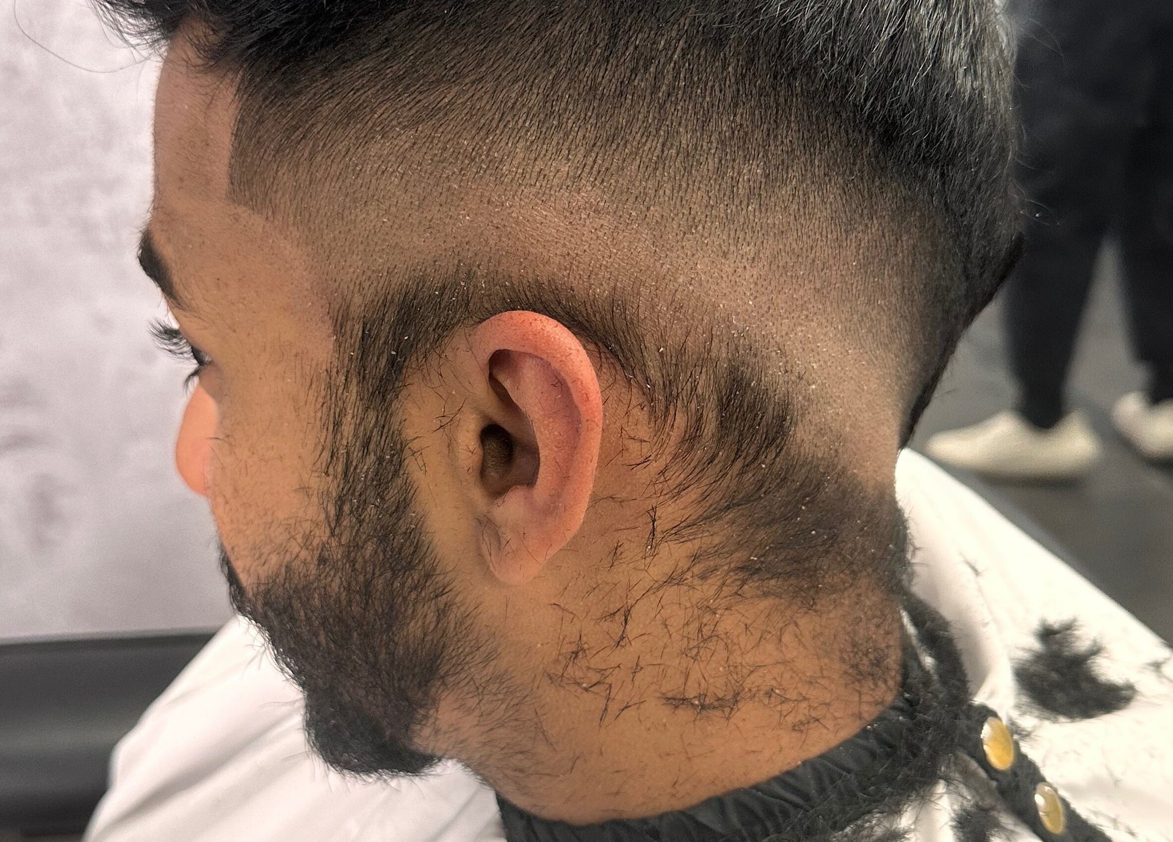 Close-up of a fresh haircut at Noble Blendz in Melbourne, Victoria, AU showcasing a detailed fade.