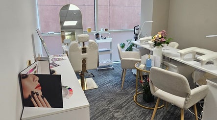 Elegant interior of RC BeautyLab in Manchester, England, GB showcasing a modern beauty service station.