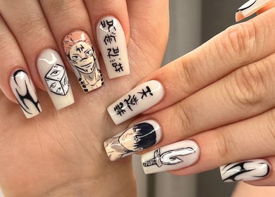 Creative nail art with intricate designs at Nails Džo, Novi Sad, Vojvodina, RS.
