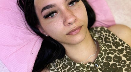 Client showcasing elegant lashes at M&M BEAUTY, Kelso, Queensland, AU.