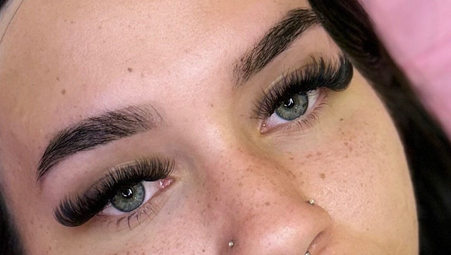 Close-up of eyelash extensions at M&M BEAUTY, Kelso, Queensland, AU.