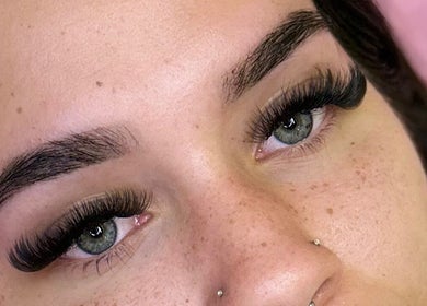 Close-up of eyelash extensions at M&M BEAUTY, Kelso, Queensland, AU.