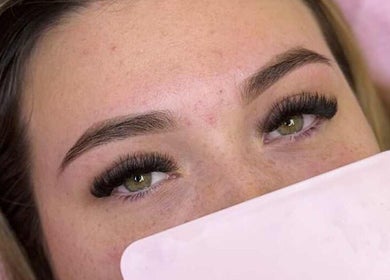 Close-up of enhanced lashes at M&M BEAUTY, Kelso, Queensland, AU.