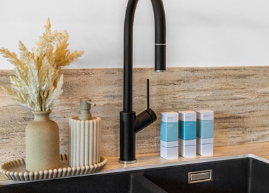A chic sink setup at HoneySpot Beauty Room, Bondi Junction, New South Wales, AU, featuring stylish decor.