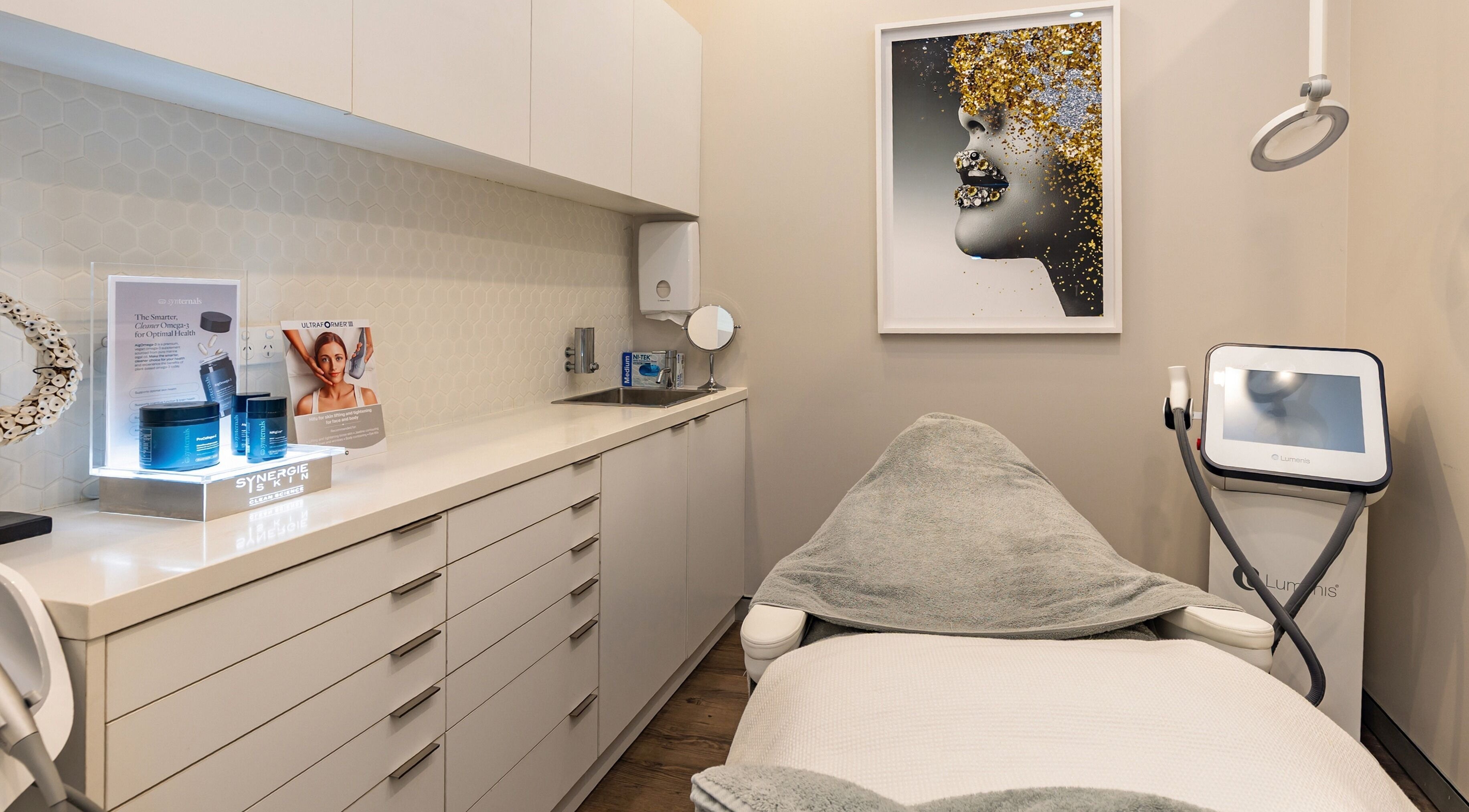 Modern treatment room at Select Skin, Coogee, New South Wales, AU, with sleek decor and equipment.