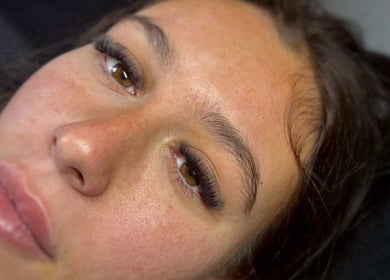 Close-up of elegant eyelash extensions at Fabulash, Barnsley, England, GB.