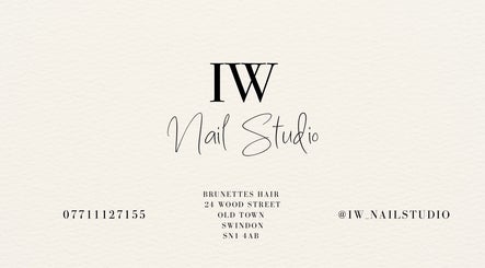 IW Nail Studio contact card with address in Swindon, England, GB.