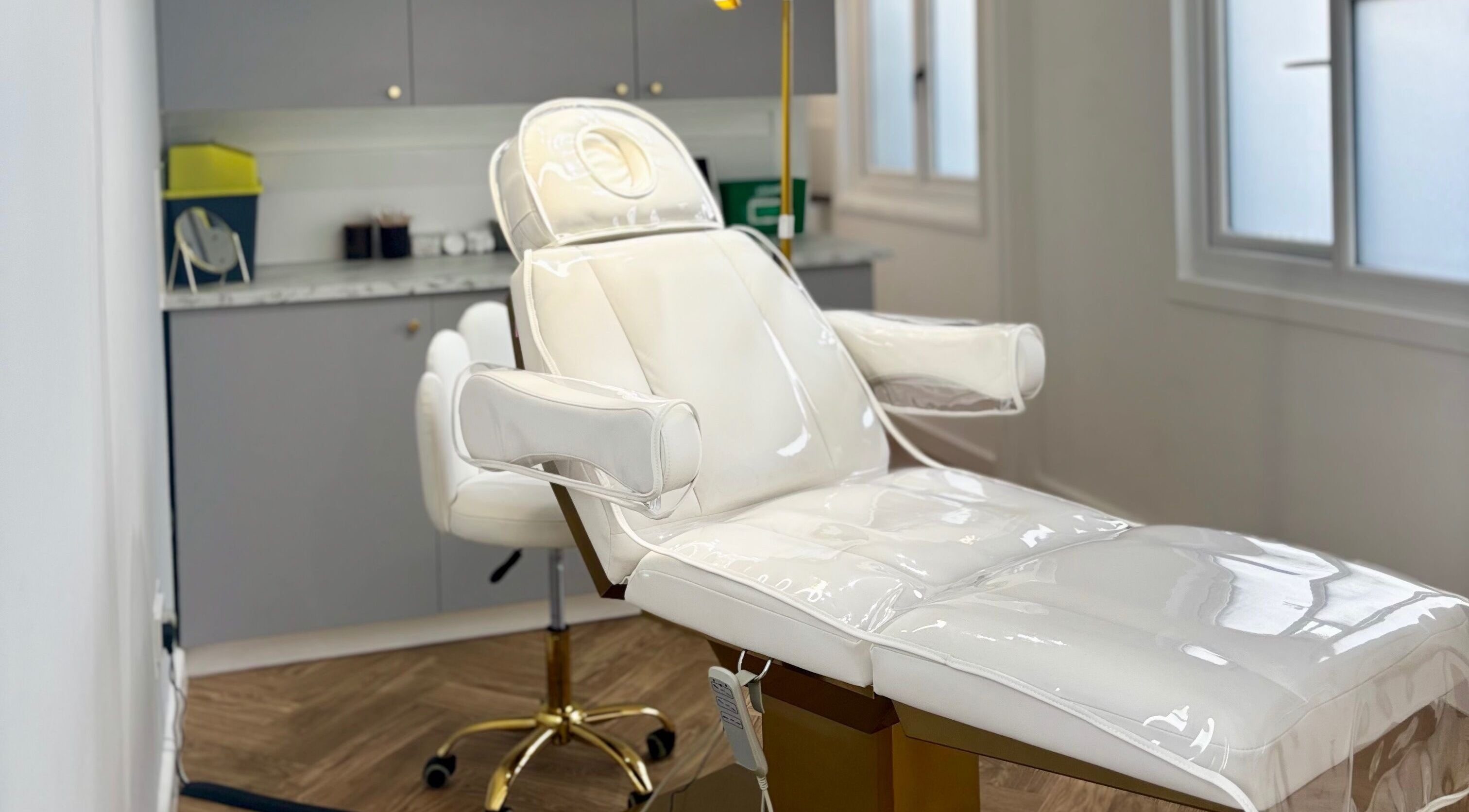 Luxurious treatment room at House Of Hamilton Aesthetics, Hemel Hempstead, England, GB featuring a premium chair.
