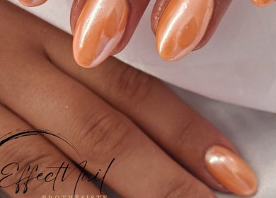 Manucure élégante orange chez Effect Nail, Senonches, Centre-val De Loire, FR.