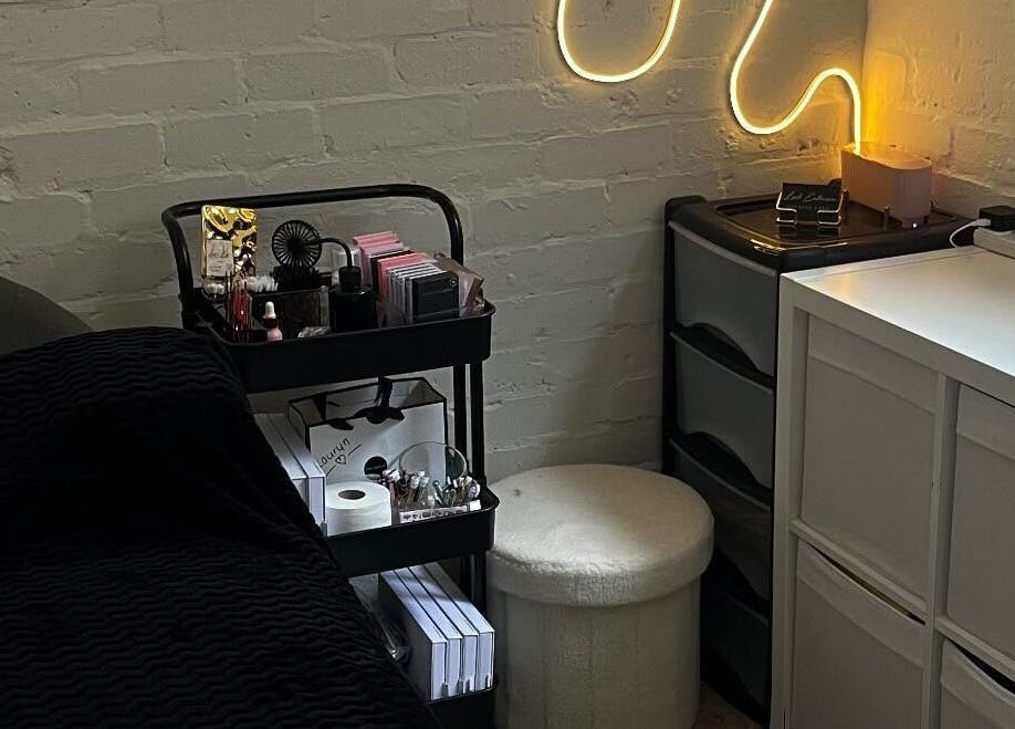 Cozy treatment room at DEFYNED BEAUTY, Wrexham, Cymru, GB featuring elegant decor and beauty essentials.