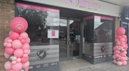 Glowfinity - Woodley venue exterior with pink balloon decor, Woodley, England, GB.