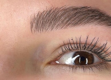 Close-up of perfectly shaped brows at Viktoria Veleva PhiBrows, Sofia, Sofia City Province, BG.
