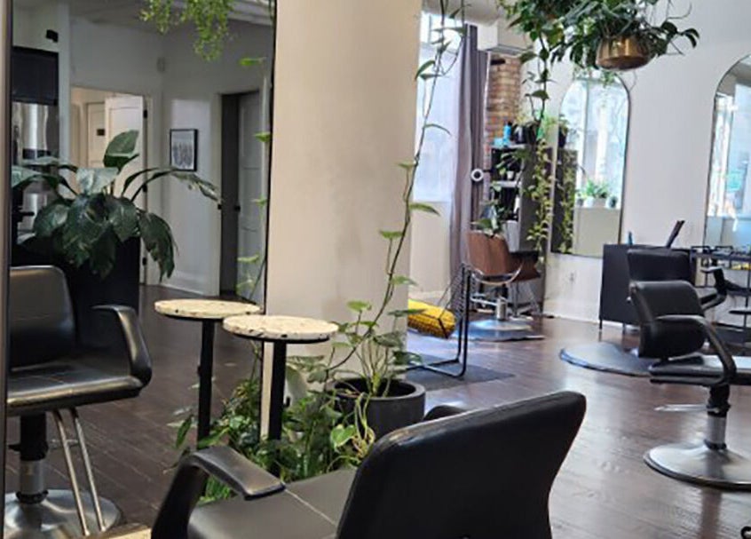 Relaxing salon interior at Josh The Hair Witch at Sekt Studios, Toronto, Ontario, CA featuring stylish decor.