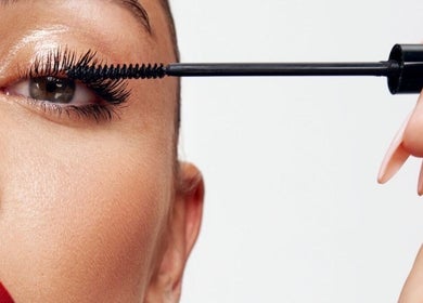 Close-up of mascara application at GLAMBY GIA, Melbourne, Victoria, AU. Perfect eye makeup detail.