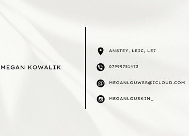 Contact details of Megan Lou - Wellness | Skin | Eyebrows, located in Leicester, England, GB.