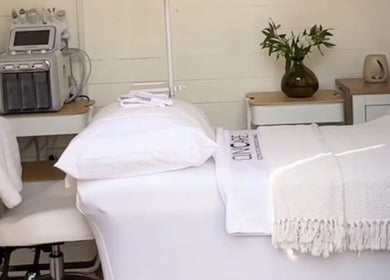 Relaxing treatment room at Megan Lou - Wellness | Skin | Eyebrows, Leicester, England, GB, showcasing soothing decor.